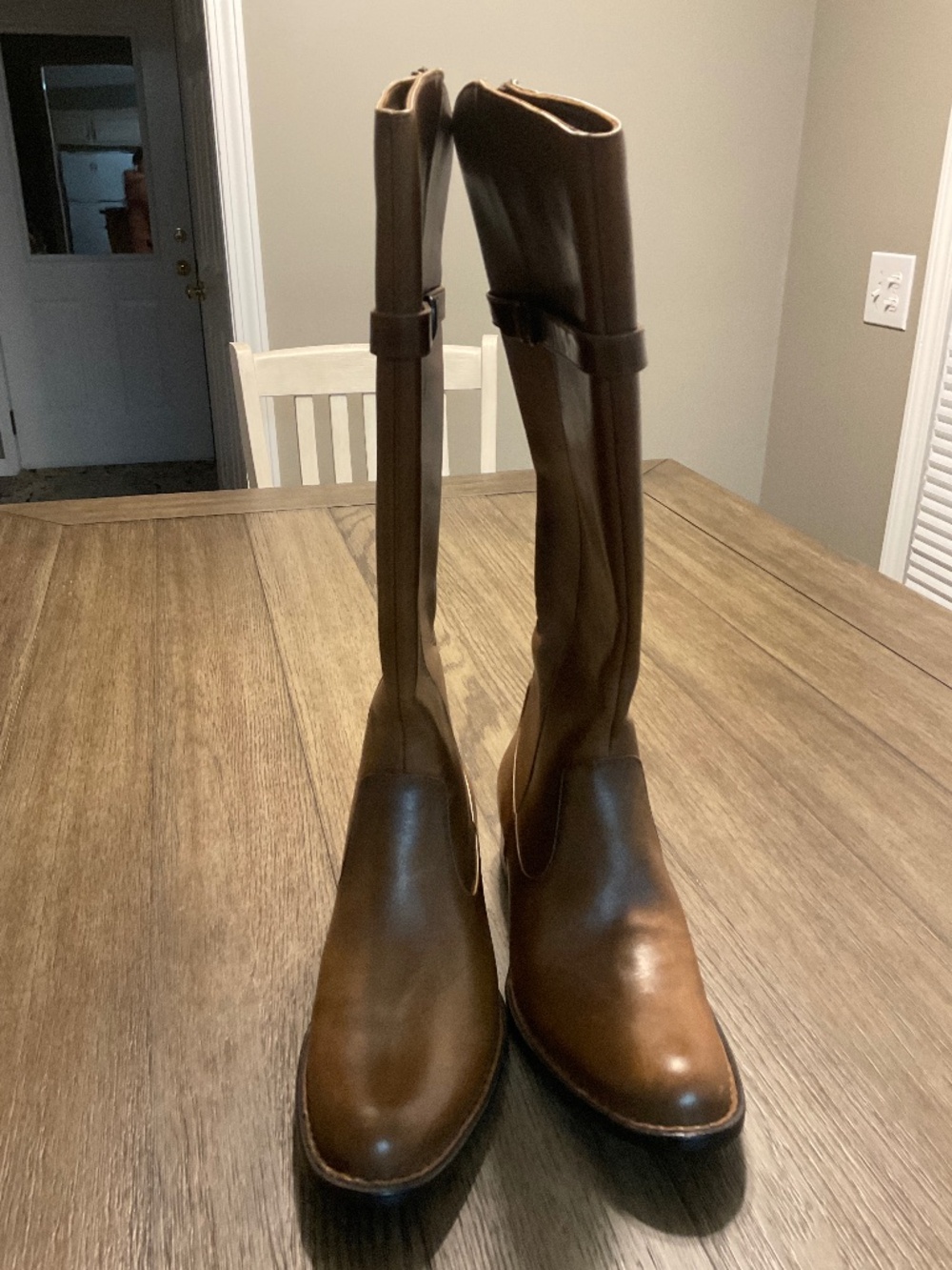 Born Crown Collection Wylla Boots Leather Knee-Hi British Tan Sz 9.5 - New/Tags